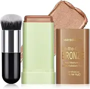 Noerrors Cream Contour Bronzer Stick for Cheek Colour, Multi-Purpose Highlighter Blush Makeup Stick, Natural Shimmering Firm Moisture Mixer for on the Go for Face, Body, Eyeshadow