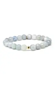 Anzie Boheme Faceted Aquamarine Beaded Stretch Bracelet in Blue at Nordstrom, Size One Size Oz
