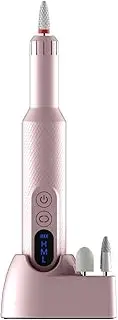 Meichoon Electric Manicure Drill with 6 Replacement Drills Adjustable Speed Manicure and Pedicure Set for Buffing and Trimming Nails NL30 Pink