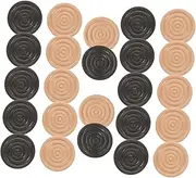 HONMEET 24pcs Wooden Round Threaded Chess Pieces Game Accessories for Checkers Chess and Backgammon Ergonomic Design for Easy Handling Elegant Aesthetic for Game Night