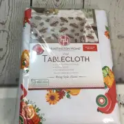 Fall Red Pickup Truck Harvest Time 60" x 84" Vinyl Tablecloth oblong