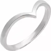 V Ring In Platinum