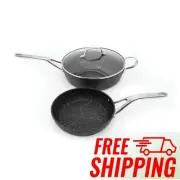 The ROCK™ by Starfrit® 3-Piece Cookware Set with Riveted Cast Stainless Steel