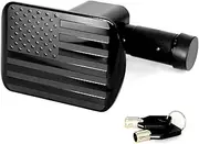 eVerHITCH USA American Black Metal Flag Hitch Cover (Fits 2.5" Receiver, Black with Hitch Lock)