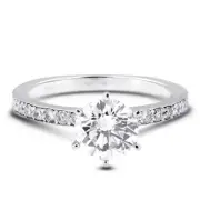 1.81ct H-SI2 Round Earth Mined Certified Diamonds 950 Plat. Classic Accent Ring