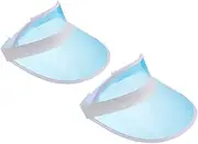 [Kisangel] 2pcs Athletic Visor Hat Fashionable Hollow Top Visor for Tennis Running Golf Sky-Blue