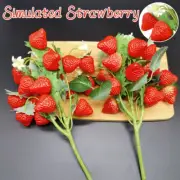 1 Artificial Strawberry Stems Fake Strawberry Fruit Home Party Decoration