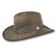 Barmah Hats Foldaway Bronco Leather Hat - Item 1060