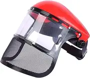 Folpus Chain Saw Face Shield Grass Whacking Face Shield Multifunctional Forestry Face Shield for Landscaping, Red
