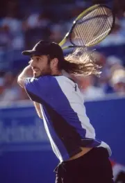 Andre Agassi USA at the US Open at the USTA National Tennis Center- Old Photo 5