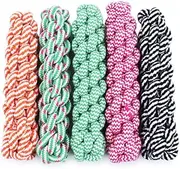 Sanwooden Funny Dog Teething Toy Cotton Rope Braid Bar Puppy Dog Chew Teething Knot Teeth Cleaning Playing Toy Pet Supplies