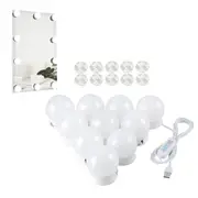 10-Bulb Hollywood Style Vanity Mirror Lights Makeup Table Lamp Dressing Room Mirror Lights