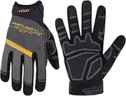 HANDLANDY Mens Work Gloves with Touch Screen Fingertips, Breathable & Flexible Mechanic Working Gloves,Craftsman,Outdoor, Yard Glove