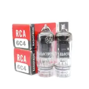 Two Excellent RCA 6C4 Tubes NOS NIB Black Plate D Getter GM% 100 & 100 AMPLITREX