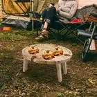 Portable Picnic Table Foldable Camping with Glass Holder Low