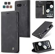 Cracedily for Google Pixel 7 Case, Flip Wallet Leather Case with Card Holder Magnetic Closure Shockproof Kickstand Protective Phone Cases Cover for Google Pixel 7,Black