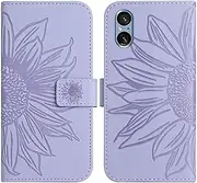 Compatible with Sony Xperia 5 V 5G Cover,Compatible with Sony Xperia 5 V 5G Flip Kickstand Card Slots Magnetic Closure Phone Case Purple