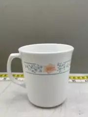 NOS Corning Corelle Apricot Grove Blue & Peach Flower Coffee Mug Teacup GA16