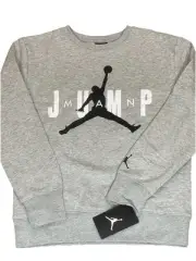 ✅ $40 Michael Air Jordan Brand Nike Jumpman Boys M Dark Heather Gray Sweatshirt