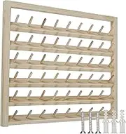HSHGZSR Wooden Thread Holder Wall Mounted Sewing Thread Holder with Screws Multipurpose Sewing Thread Holder Organizer 48/54 Spool Wooden Thread Rackfor Embroidery Sewing Threads Hair Band(54 axis)