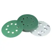 Green Film Sanding Disc 400 Grit 5" 8-Hole Hook & Loop Backed Sandpaper 25pcs