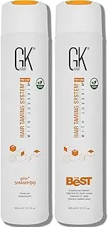 GK HAIR Global Keratin The Best Smoothing Keratin Hair Treatment Professional Brazilian Complex Blowout Straightening For Silky Smooth & Frizz Free Hair - Formaldehyde Free (The best and PH 300ml Duo)
