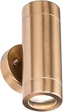 Knightsbridge Outdoor GU10 Up and Down Wall Light in Copper