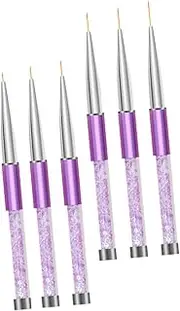 LOORGVEL 6Pcs Nail Drawing Pens Durable Nail Art Pull Line Tools Easy Clean Brush Heads for Home Salon Use for DIY