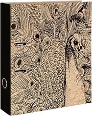 Clairefontaine 116050C – A Lever Arch File Cardboard Nature/Peacock Feathers Kraft Finish – 70 mm Spine – A4 Maxi – Home Office – Le Cerisier Blanc Collection