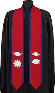 [Dheeraja] Nepal National Graduation Sash/Stole International Study Abroad Unisex Country Flag Graduation Sash, Multicolor
