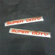 2x Chrome SUPER DUTY Red Metal Badge Emblem Sticker Decal Pickup Limited D Turbo (for: Porsche)