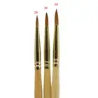 Art Painting Drawing Wooden Handle Round Kolinsky Nail Sable Hair Brush Tool D