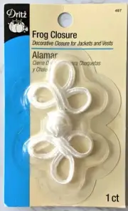 Dritz Frog Closure Decorative Closure for Jackets & Vests Clothing Trims Sew On