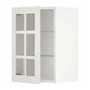 METOD wall cabinet w shelves/glass door, white/Stensund white, 40x37x60 cm