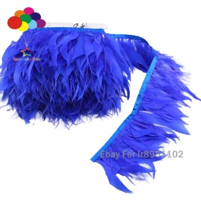 10Meter 8-12CM wide Sapphire Ostrich Feathers Goose Feather For Crafts Trims