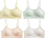 [XHuaJun] Sport Crop Cami Girls Training Bras Stretch Bralettes Bra for Teens with Adjustable Straps