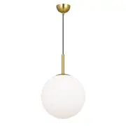 Bally 12 Pendant, Opal Matte, Antique Gold