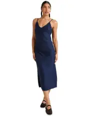 [RVCA] Everyday Bias Midi Dress in Navy Marine