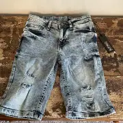 Buffalo David Bitton Boys Parker Slim Fit Denim Short 8 Distressed NWT