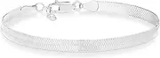 [Miabella] 925 Sterling Silver Italian Solid 4.5mm Flat Herringbone Chain Bracelet Men Women 6.5" 7" 7.5" 8"