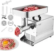 VEVOR Commercial Electric Meat Mincer 9.5kg/min Capacity Electric Countertop Mincer Sausage Pusher with Blade and Grinding Plate Stainless Steel for Kitchen Restaurant