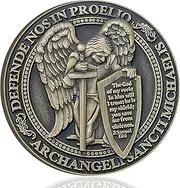 St Michael Challenge Coin - Psalm 91:10-11 Inspirational Religious Prayer Coins Christian Bible Verse Pocket Token Christian Coin Gifts with Clear Protective Case (1 Pcs)