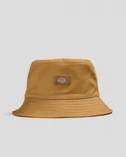 [Dickies] Dickies Men's Classic Label Reversible Bucket Hat in Brown Duck/Orange Size Large/XL L/XL Brown Duck/Orange