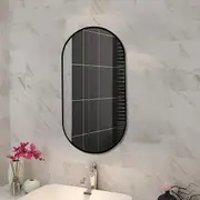 ACA 600X900MM Oval Black Frame Mirror