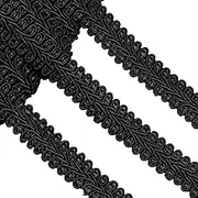 Jutom Gimp Braid Trim 1/2 Inch 20 Yard Polyester Woven Braid Trim Decorative Gimp for Costume DIY Crafts Sewing Curtain Slipcover Decoration Jewelry Making Costume Accessories(Black)