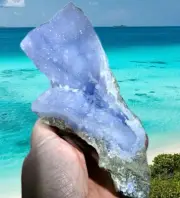 448g Large Blue Lace Agate Geode with Dog Tooth Calcite, Malawi AAA Grade ✨