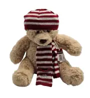 New - Aeropostale Striped Hat & Scarf Plush Teddy Bear