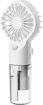 USB Rechargeable Portable Silent Humidifying Fan Cold Fog Spray Mist Fornano Spray ABS Handheld Mini Air Conditioner, white