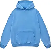 [MY'S] Womens Oversized Acid Wash Hoodie, Heavyweight Vintage Pullover, Fleece Cotton Sweatshirt for Couples, Unisex Streetwear