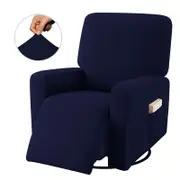 Recliner Stretch Sofa Slipcover Sofa Cover 4-Pieces Furniture Protector Couch Soft-Navy